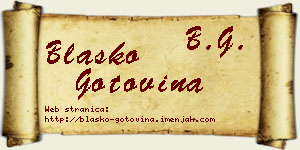 Blaško Gotovina vizit kartica